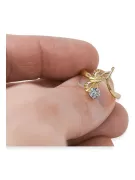 Циркон 14K жълто злато Пръстен Винтидж крафт vrc095y